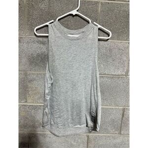Adidas High Neck Sleeveless Athletic Gym Shirts Workout Tank Tops Long Silver M